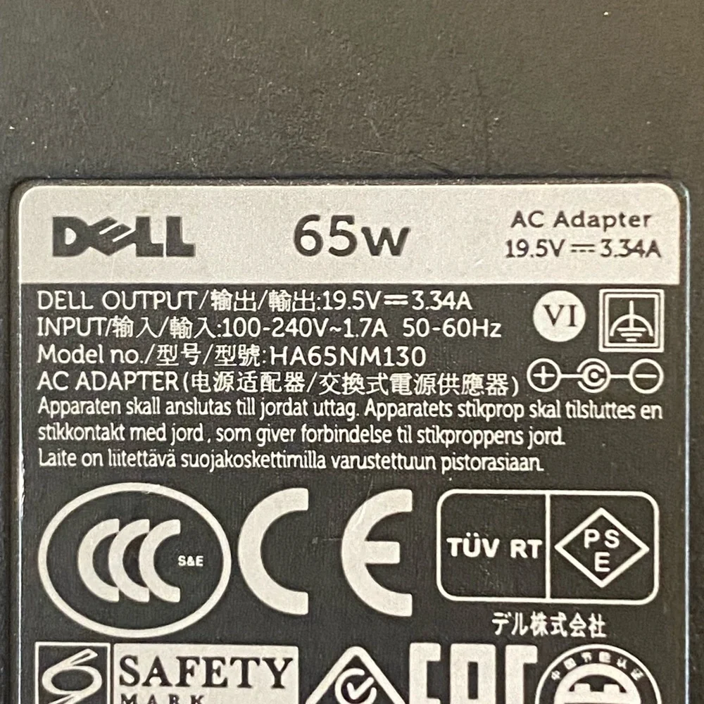 Dell Black Laptop Charger